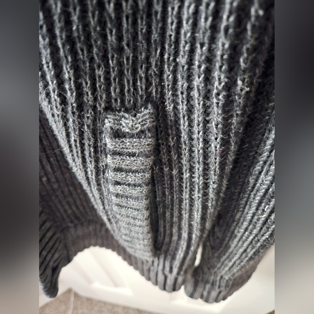 Gray Ribbed Button-Up Sweater - Picture 5 of 5